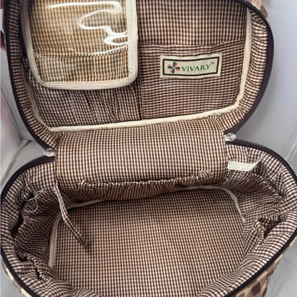 Brown Checkered Women's Bag - Picture 5 of 5